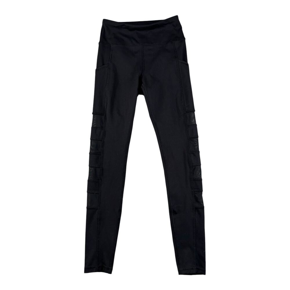 X by Gottex Women's Size XS Black Mesh Cutout Leggings High Rise